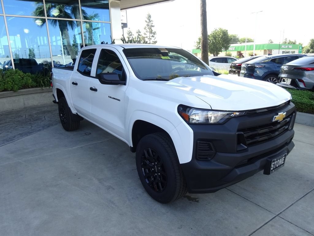 2026 Chevrolet Colorado WT in Summit White — front three-quarter view