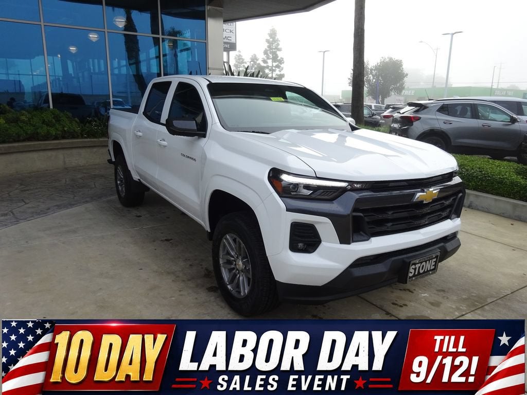 2026 Chevrolet Colorado LT in Summit White — front three-quarter view