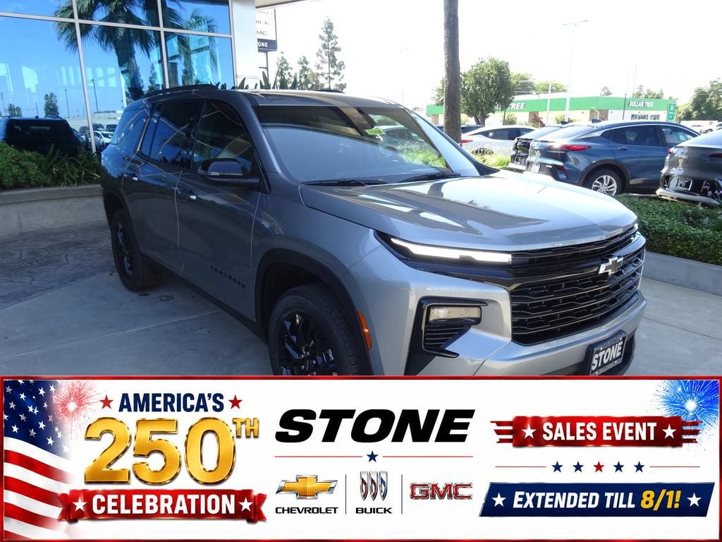 2026 Chevrolet Traverse LT in Sterling Gray Metallic — front three-quarter view