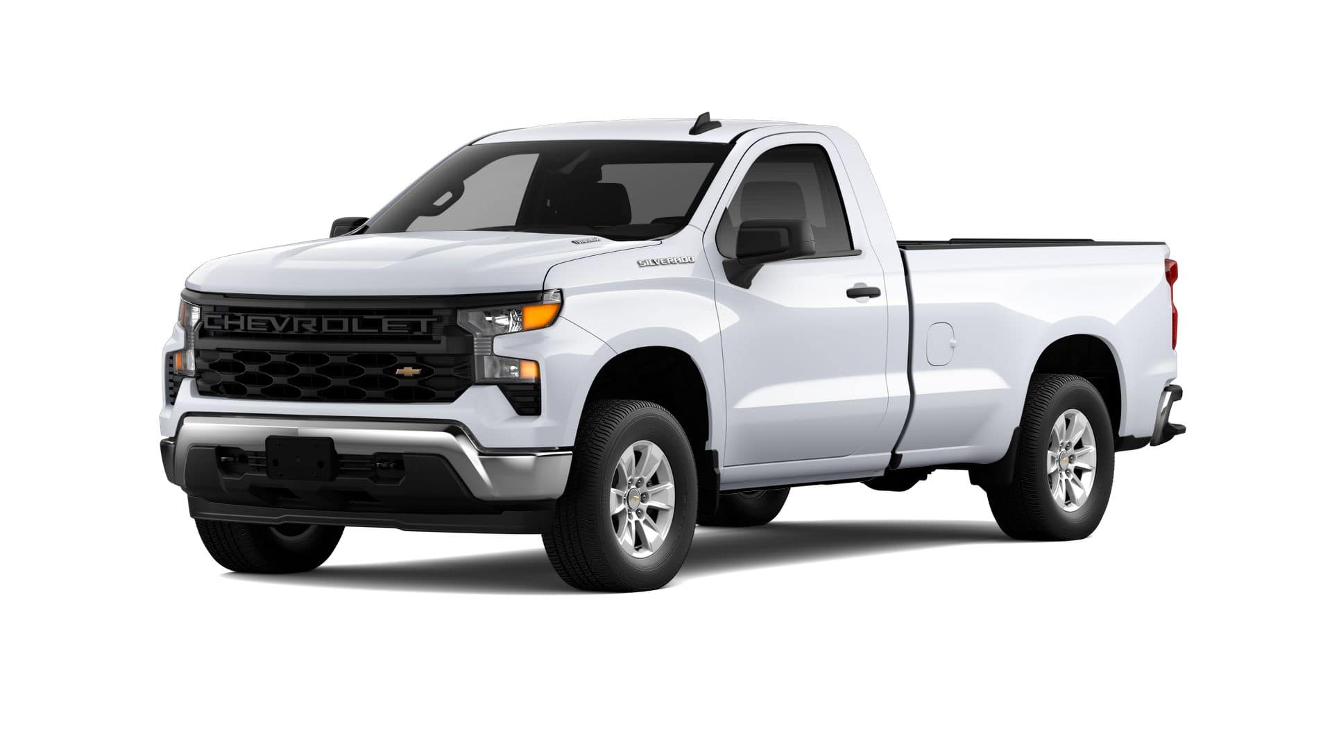 2026 Chevrolet Silverado 1500 WT in Summit White — front three-quarter view