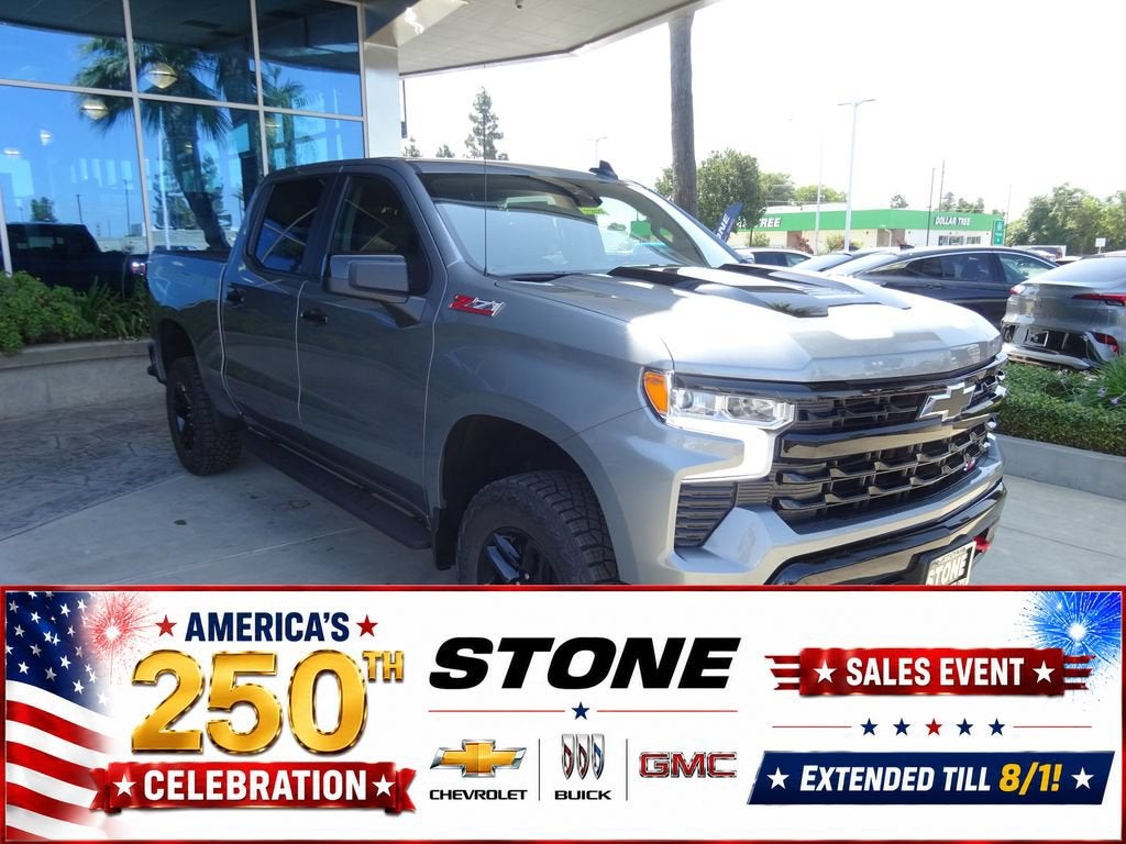 2026 Chevrolet Silverado 1500 LT Trail Boss in Sterling Gray Metallic — front three-quarter view