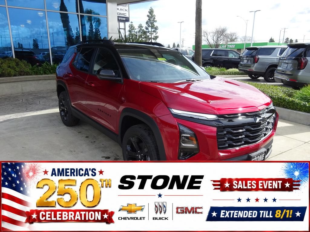 2026 Chevrolet Equinox LT in Radiant Red Tintcoat — front three-quarter view