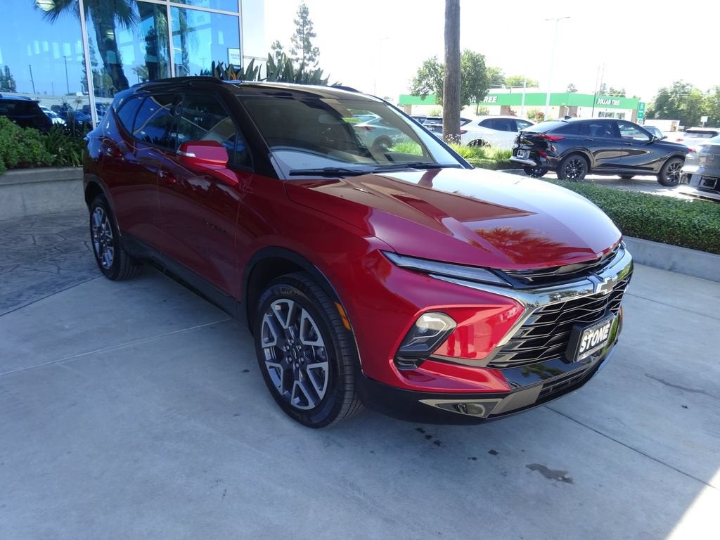 2026 Chevrolet Blazer RS in Radiant Red Tintcoat — front three-quarter view
